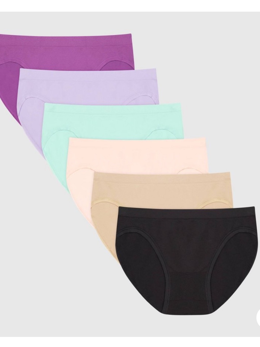 Hanes Comfort Flex Fit Bikinis Womens Seamless Tagless 6 Pack Multicolor Small